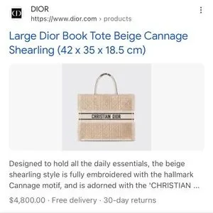 Size Guide Dior Book Tote New Size Tote Size Christian Dior Book
